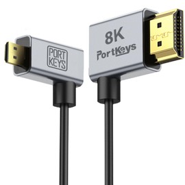 Portkeys 2 Pack 8K Ultra Thin HDMI A to D Cable, 2.5mm Diameter (Pack of 2, 1m and 30cm) (HDMI A-D, 2 Pack)
