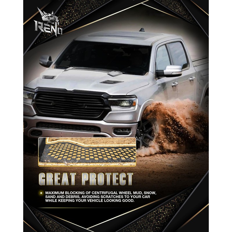 RENO Mud Flaps, Front & Rear Mud Guards Sides Splash