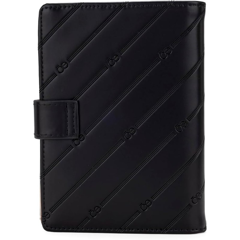 CLOE Porta Pasaporte Grande Look Troquelado color Negro para Mujer