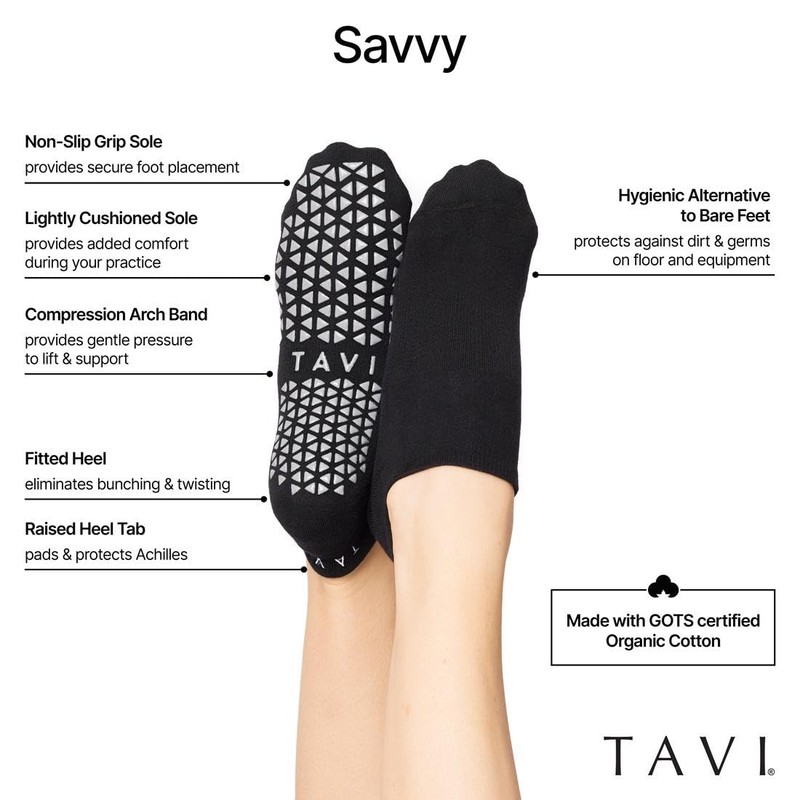 TAVI NOIR Women’s Savvy Non-Slip Socks - Grip Barre, Dance,