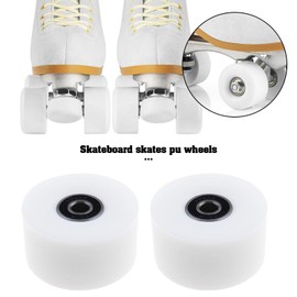 The Lord of the Tools Pack of 4 Roller Skates Wheels 54 mm Diameter 80A Hardness Quad Skates Replacement Wheels with ABEC-9 608RS Ball Bearings Replacement Wheels, White