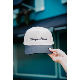 KATYDID Passenger Princess Vintage Hat - Two-Toned Trucker Hat - Embroidered Vintage Baseball Cap for Women - Snapback (Black/Tan)