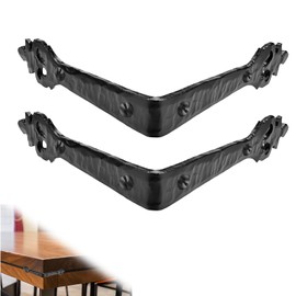 2 Pack - 3.5" Metal Corner Bracket for Furniture - Black - Handmade Decorative Corner Braces - Rustic Metal Corner Brackets for Tables, Desks, Shelves, Boxes and Chests - The Tuscan Series