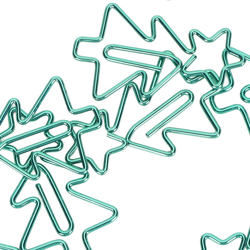 100pcs Paper Clips Prevent Slip Cute Christmas Tree Shaped Decorative