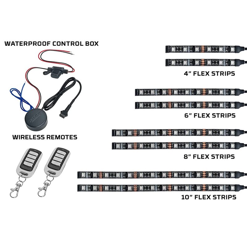 LEDGlow 8pc Advanced Million Color LED ATV UTV Quad 4x4