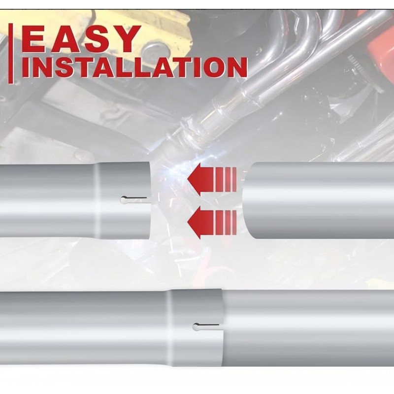 LCGP 4" Custom Mandrel Straight Exhaust Pipe, 8" Long, 4"