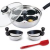 Eggssentials Egg Poacher Pan Nonstick Poached Egg Maker, Stainless Steel