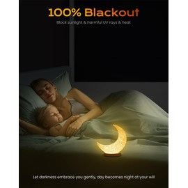 Cortinas opacas portátiles para recámara, fácil de instalar, sin taladros, cortinas negras y persianas para ventanas interiores con cintas de gancho y bucle mejoradas, cubierta de ventana 100% opaca