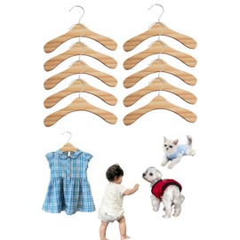 Feather Store Pet Hangers, Wooden Clothes, Pets, Baby Clothes, Cute, Stylish, For Dogs and Cats, XS S, M, L (S - 10 Pieces)