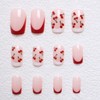 24Pcs French Tip Press on Nails Medium Square Fake Nails