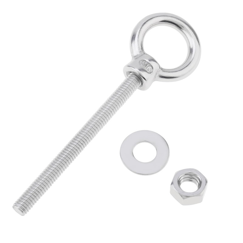 Smgda 5 Pack M6 Eye Bolt, 1/4"x 2.4" 316 Stainless
