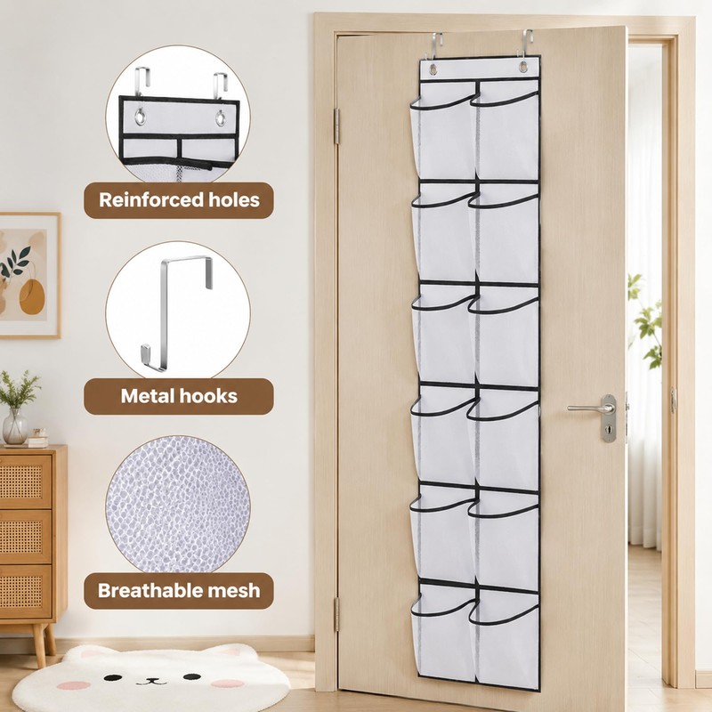Kaaeiccr Hanging Shoe Storage, 14 Pocket Over Door Organiser for