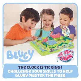 TOMY Bluey Screwball Scramble Marble Maze- Beat The Clock Marble Run - Fast Paced Kids Games and Bluey Toys for Birthday Parties - 1-4 Players - Ages 5 Years and Up