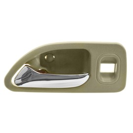 TRQ Rear Left Interior Door Handle Chrome & Beige Drivers Side Compatible with 1994-1997 Honda Accord