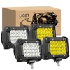 LIGBT 4 Inch 4PCS LED Pod Lights Spot Flood Combo