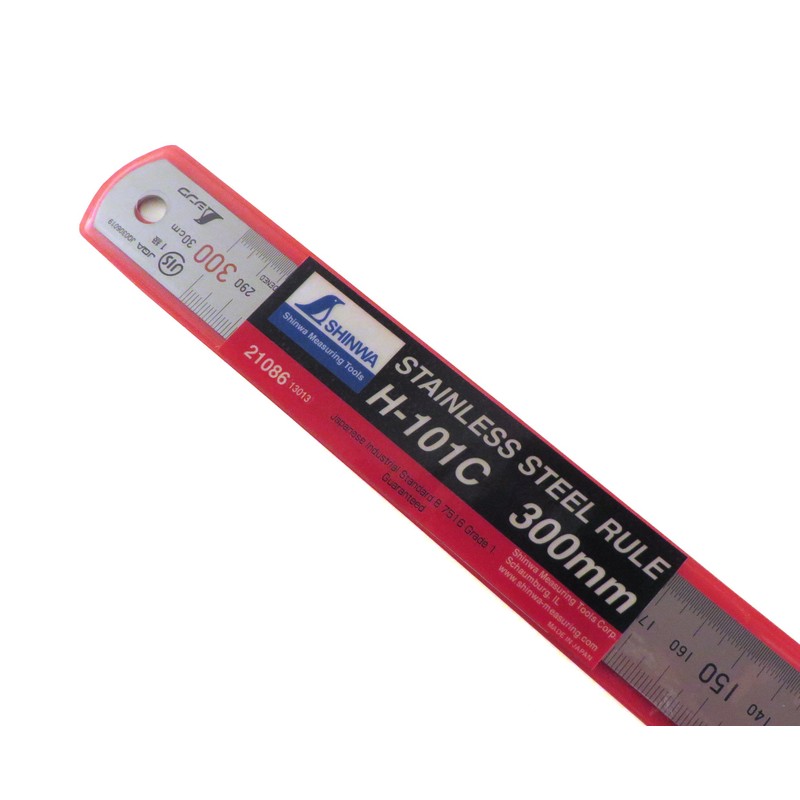 Shinwa H101-C 300 mm Rigid "Zero Glare" Metric Machinist Ruler/Rule