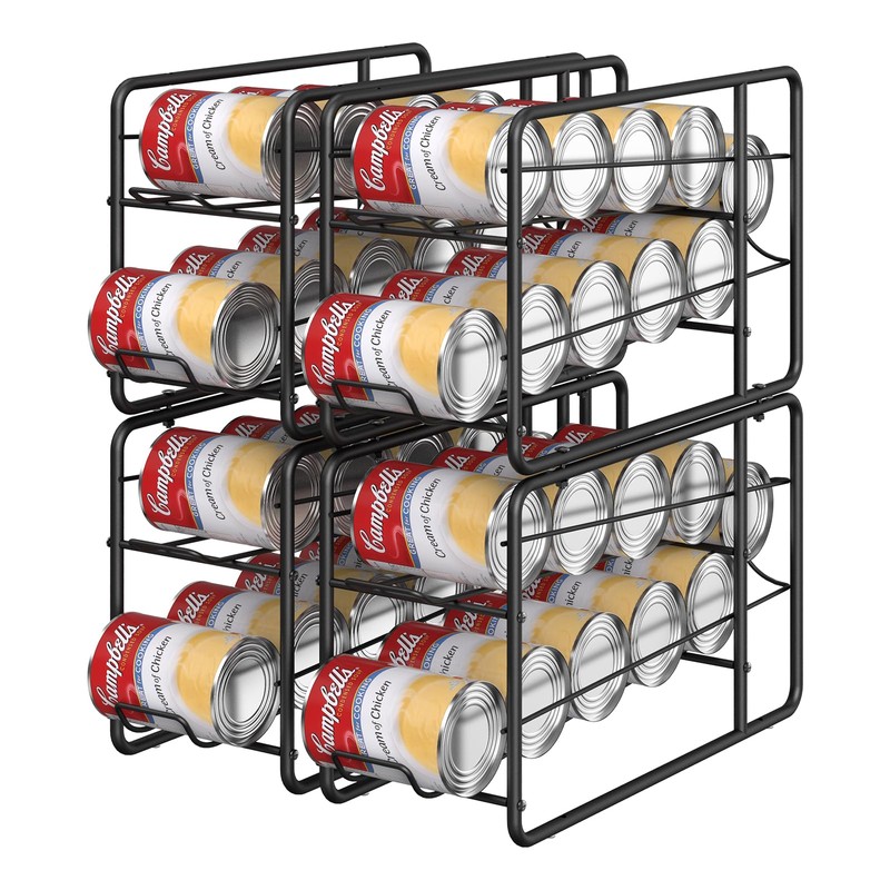 MOOACE 4 Pack Can Dispenser Rack, Stackable Can Storage Organizer