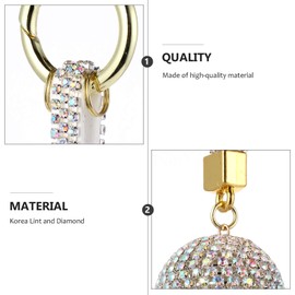 VALICLUD Chic Stylish Diamond Keychain Craft Ball Shape Car Keyring Bag Ornament