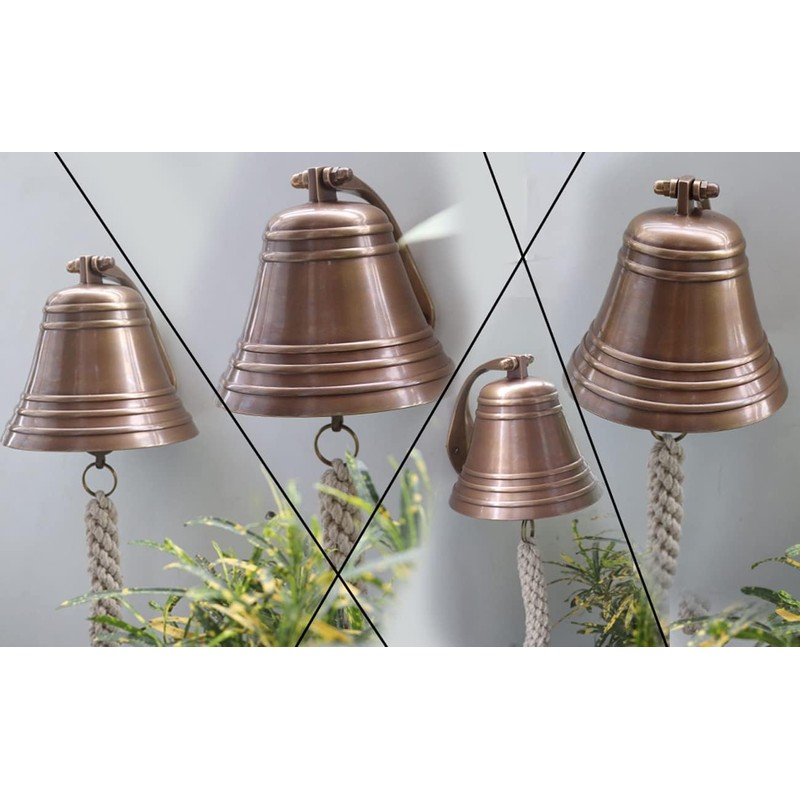 5" Solid Antique Brass Bell Quality Marine Wall Mounted Ship