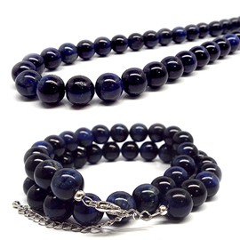 Natural Stone Necklace, Blue Tiger Eye, Tiger Eye Stone, AAAAA Approx. 0.4 inches (10 mm) [STONE KITCHEN Natural Stone Power Stone]