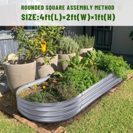 Land Guard Galvanized Raised Garden Bed Kit, Galvanized Planter Garden Boxes ...