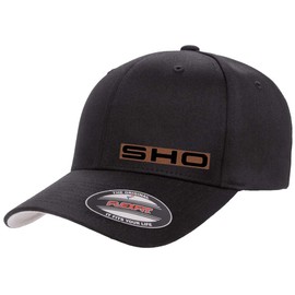 Ford Taurus SHO Logo Side Panel Leather Patch Laser Engraved Flexfit 6277 Athletic Baseball Fitted Hat Cap Black S/M