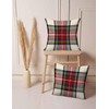 Plaid Cushion Covers 40x40cm, Scottish Tartan Red and White Wool