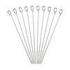 Relaxdays Schaschlickspieße Edelstahl, 10er Set Grillspieße, 30 cm Fleischspieß, silber