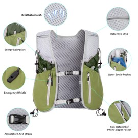 Hydration Running Vest for Women Men,Lightweight Breathable Reflective Hydration Pack with 500ml Water Bottle,Hydration Vest Pack Backpack for Hiking,Camping,Trail Running,Cycling,Race,Marathon