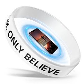 Outiuehee Stocking Stuffers, Daily Bible Verse Silicone Wristband for Men Women, Religious Wristband, Inspirational Scripture Present for Daily Motivation, Faith Hope Belief Wristband, White