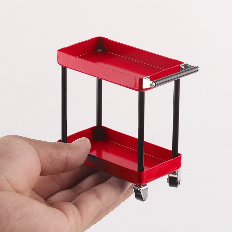 SALALIS Tool Trolley Set, Mini 2 Tier Tool Storage Cart