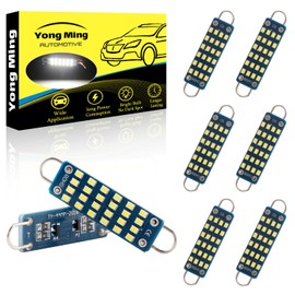 YONGMING 561 LED Loop Bulb 44mm 1.73" 211-2 212-2 561 562 567 564 RL4410 Non-Polarity Festoon LED Bulb White 6500K for Interior Dome Map Trunk Luggage Compartment Lights 8-Pack