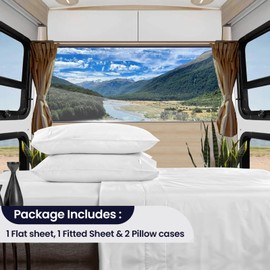 SGI bedding Luxury 4 Piece Egyptian Cotton Sheets RV King Size - 1000 Thread Count, 100% Cotton Sheets, 15" Deep Pocket Sheet Set, Breathable, Soft and Premium Cotton - Light Gray