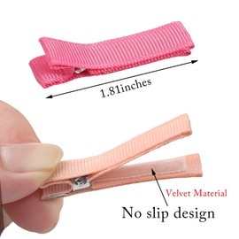 Qearl Baby Hair Clips Barrettes for Fine Hair, Tiny 1.8" Fully Lined Clips Tiny Hair Clips for Baby Girls Infant 50PCS (25Colors in Pairs)