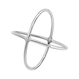 Silverly Sterling Silver Wide Crossover Ring - Simple Modern Criss Cross Design - Minimalist Statement Rings for Women - Unique Jewellery Gift for Girlfriend - Gift for Girlfriend or Wife