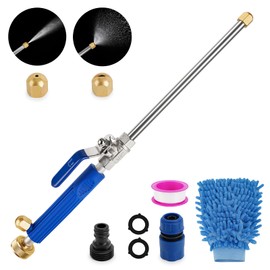 2024 Upgraded Jet Nozzle Power Washer Wand with 2 High Pressure Nozzles and Quick Connectors for Garden Hose, Hydro 2-in-1 High Pressure Heavy Duty Metal Nozzles for Watering Sprayer Cleaning Tool