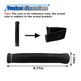 8PCS Spark Plug Wire Heat Shield Sleeve, 1500° Spark Plug Wire Cover Wrap for SBC BBC 350 454, 6 Inch Spark Plug Boot Protector Sleeve, Universal Sleeve Cover Replacement for Most Cars (Black)