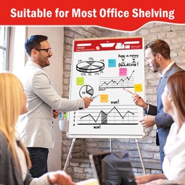 VISCOO Thickened Sticky Easel Pad, 20 x 23 Inches Flip Chart Paper for Teachers, Large Sticky Notes for Wall, Self Stick Easel Paper for Office School Classroom with Markers, 90 Sheets/3 Pads