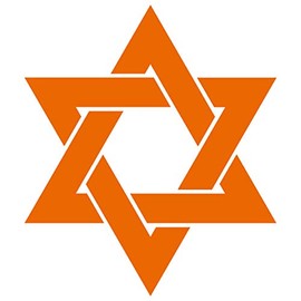 Star of David Symbol of Jewish Identity Judaism Car Window Vinyl Decal Sticker (DS-01) (Orange, 10 inches x 8.6 inches)