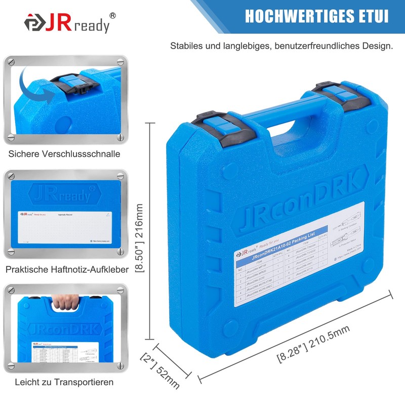 JRready JRconDRK21A10-02 Pin Tool Kit Release Tool with Protective Case