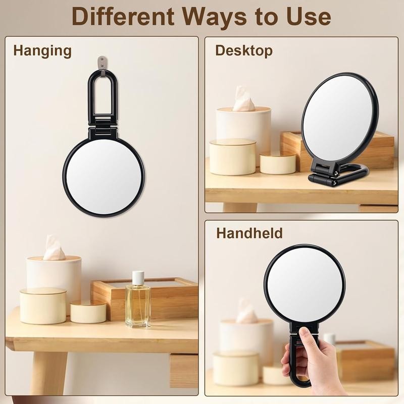 1X/10X Magnifying Handheld Mirror Double Sided, Foldable Travel Makeup Mirror,