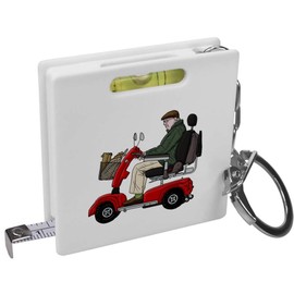 Azeeda 'Mobility Scooter Man' Keyring Tape Measure/Spirit Level Tool (KM00022167)