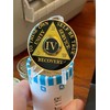 2 Year AA Medallion Metallic Black How Tri-Plate Sobriety Chip