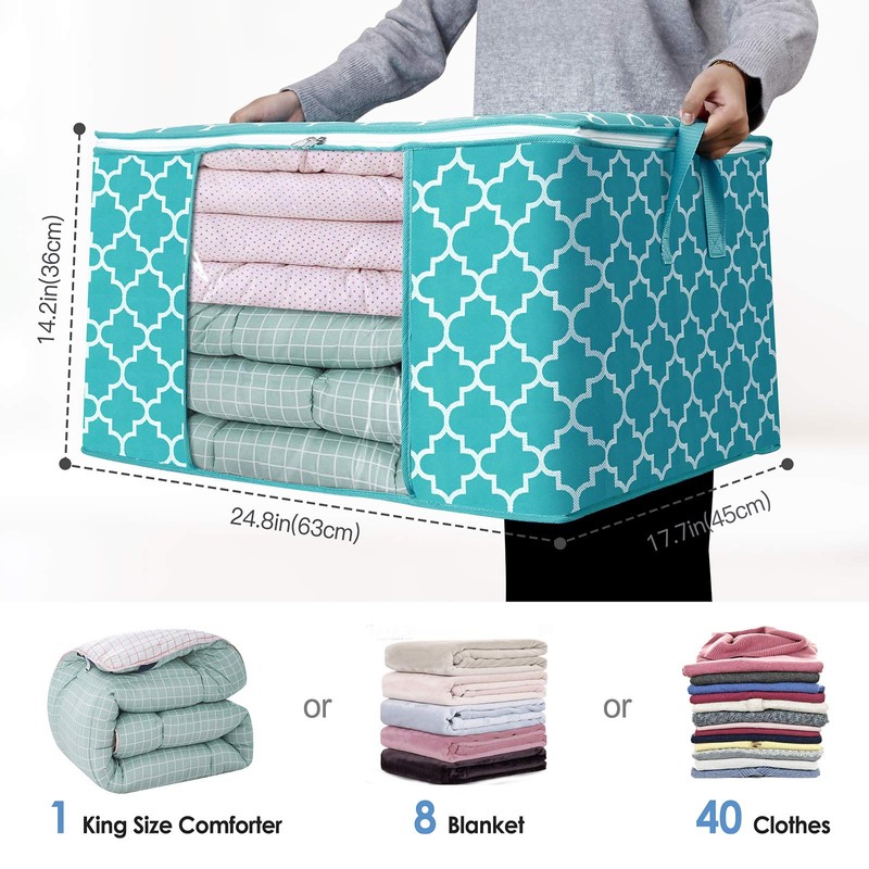 WISELIFE Storage Bags 100L 8-Pack Large Blanket Clothes Organization and