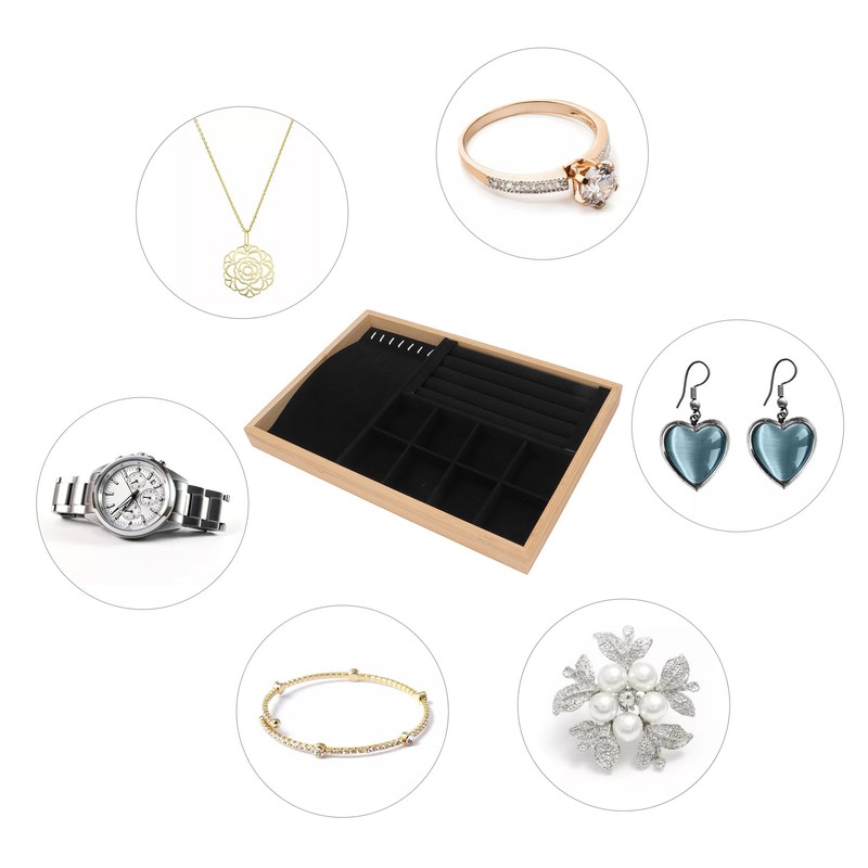Jewelry Drawer Insert Multipurpose Triple Use Jewelry Display Tray for