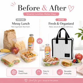 Insulated Lunch Bag for Work & Picnics – Portable Water-Resistant Cooler Tote for Daily Meals
