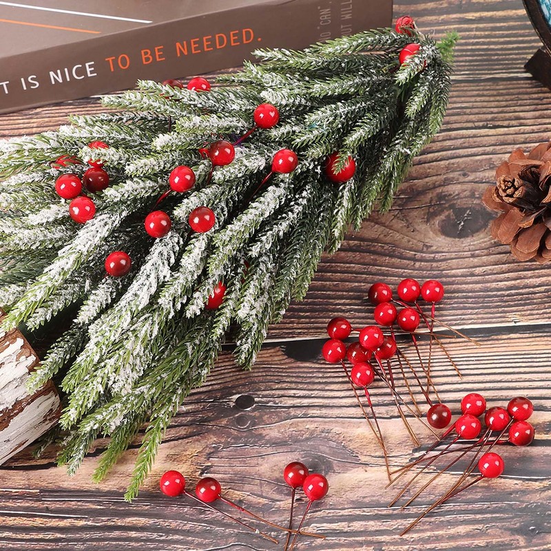 DIYASY 240 Pcs Artificial Holly Berries, Mini 10 mm Christmas