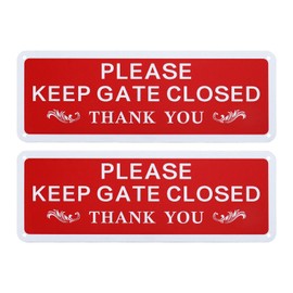 SING F LTD 2Pcs Please Keep Gate Closed Sign Aluminium Alloy Warning Sign Safety Sign Accessories for U-Channel Wooden Fences Walls 25x9x0.1cm