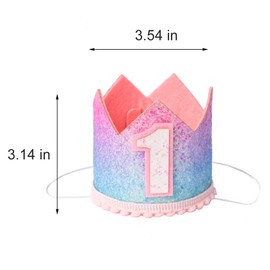 Corona de tiara de princesa para bebé, con purpurina, para el primer cumpleaños, suministros de fiesta con lentejuelas, número 3, diadema de princesa, para tartas, estrellas, accesorio para fotos para