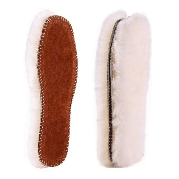 Bacophy - 2 pares de plantillas gruesas de forro polar para mujer, de alta calidad, de lana suave, suave, transpirable, para zapatos, botas, zapatillas